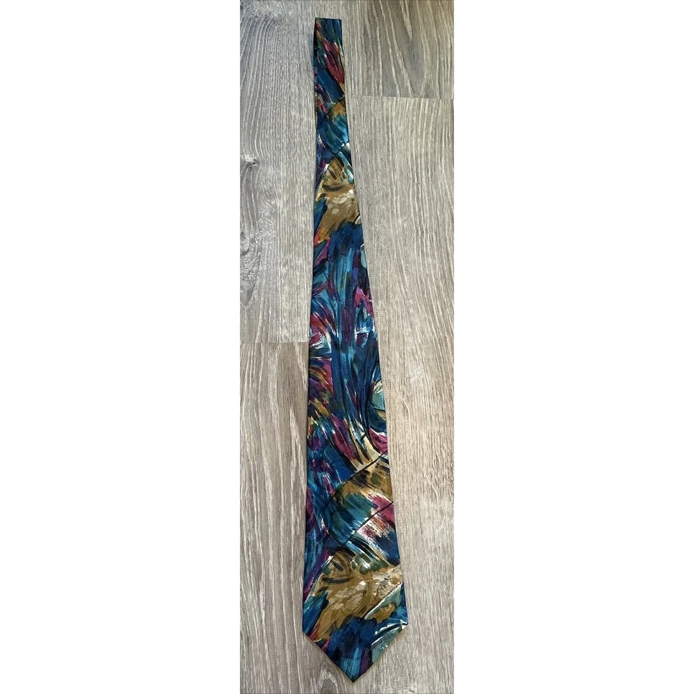 Garrington Collection 100% Silk Tie Hand Made In Italy Colorful Bright Vibrant